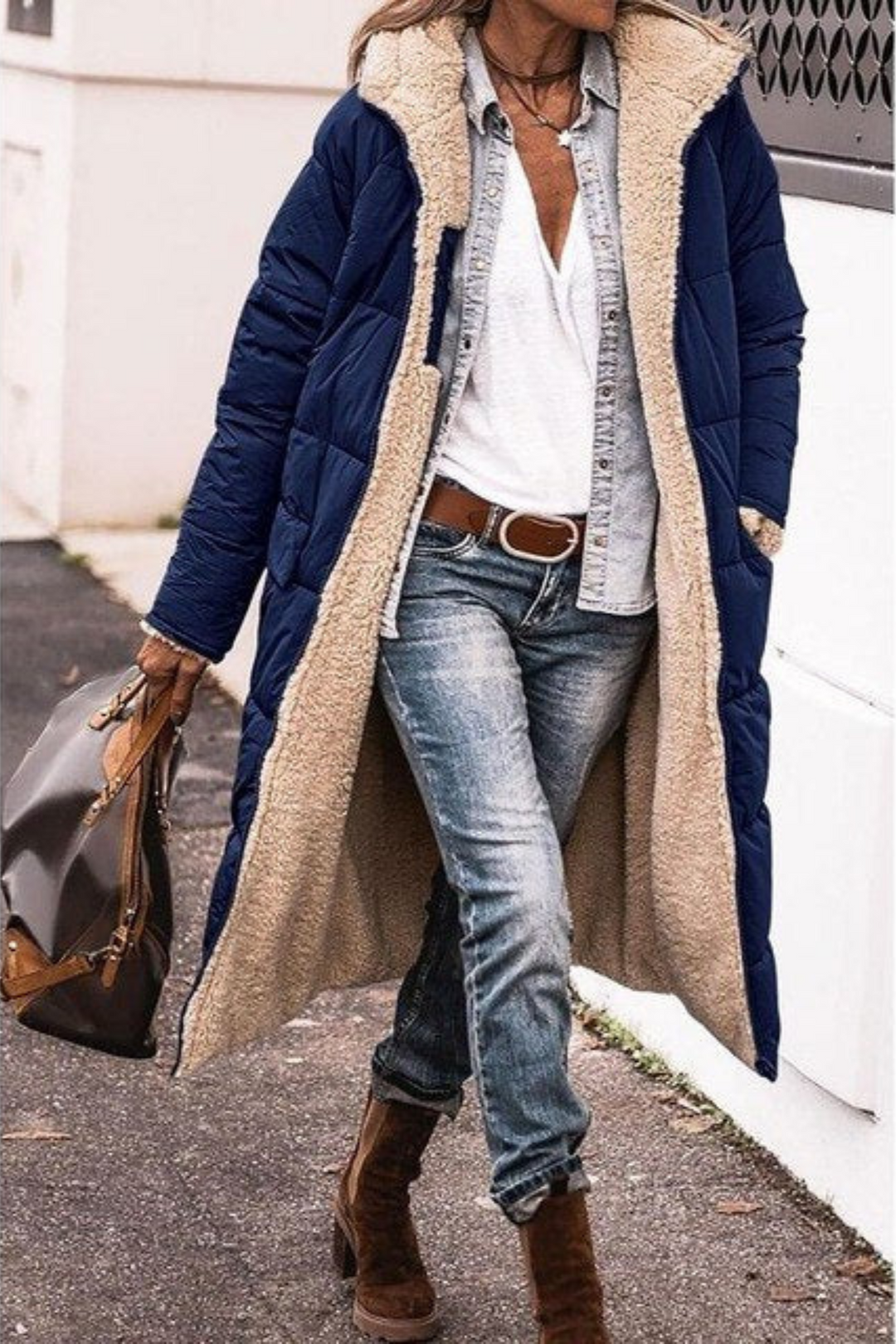 SARAH | Abric reversible elegant per a dones amb caputxa