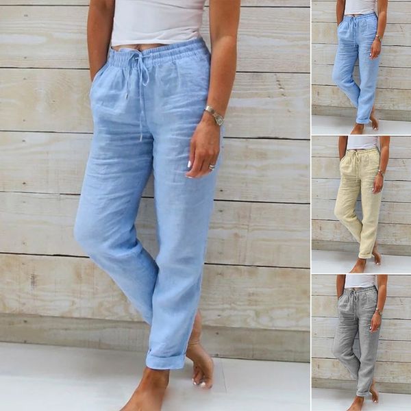 Macy | Pantalons de dona de cotó i lli amb cintura elàstica
