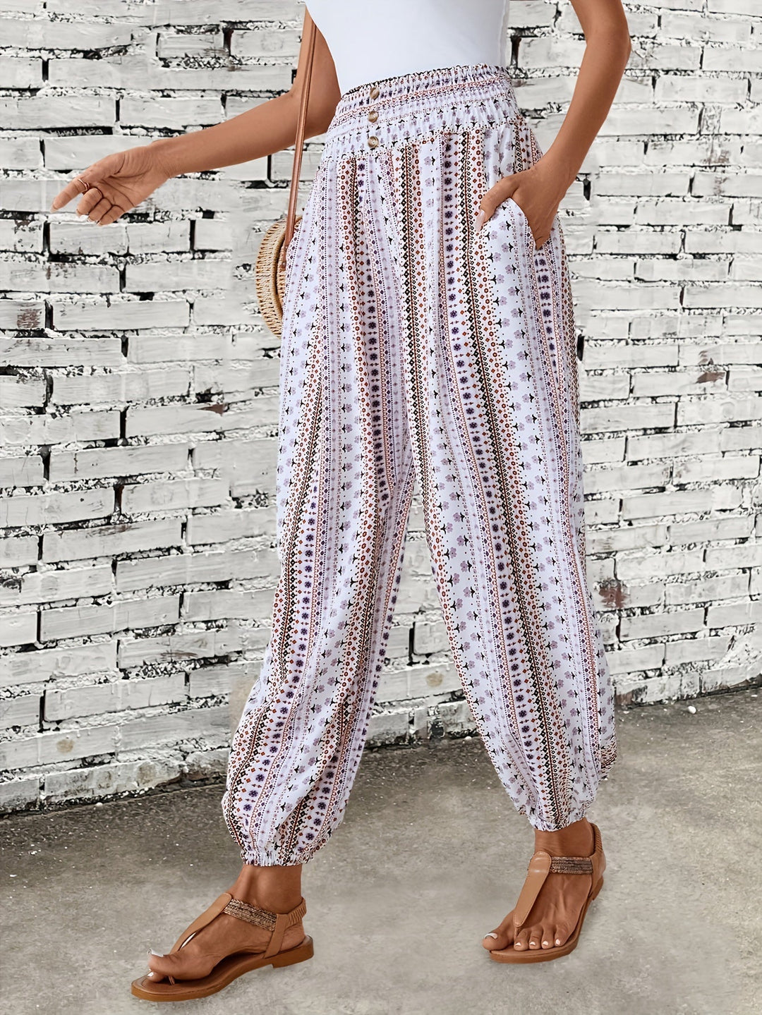 Pantalons Boho Gràfics Ètnics Marit per a looks de festival de tendència