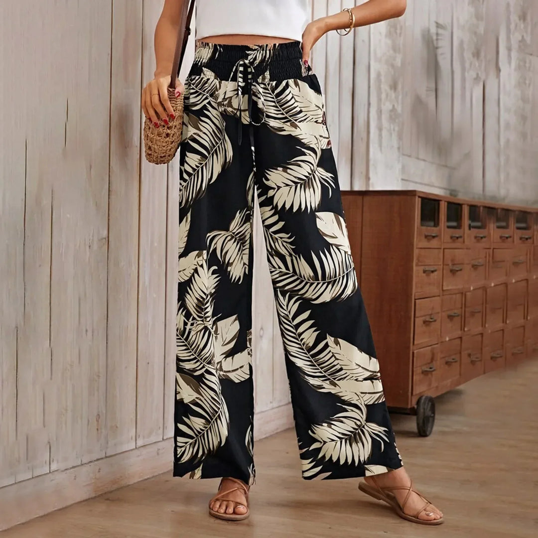 Pantalons Amples Amb Motius Blaves | Lara