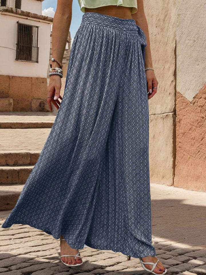 Pantalons amb cama ampla i estampat geomètric