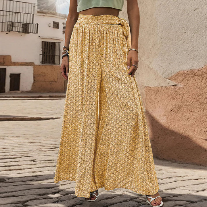 Pantalons amb cama ampla i estampat geomètric
