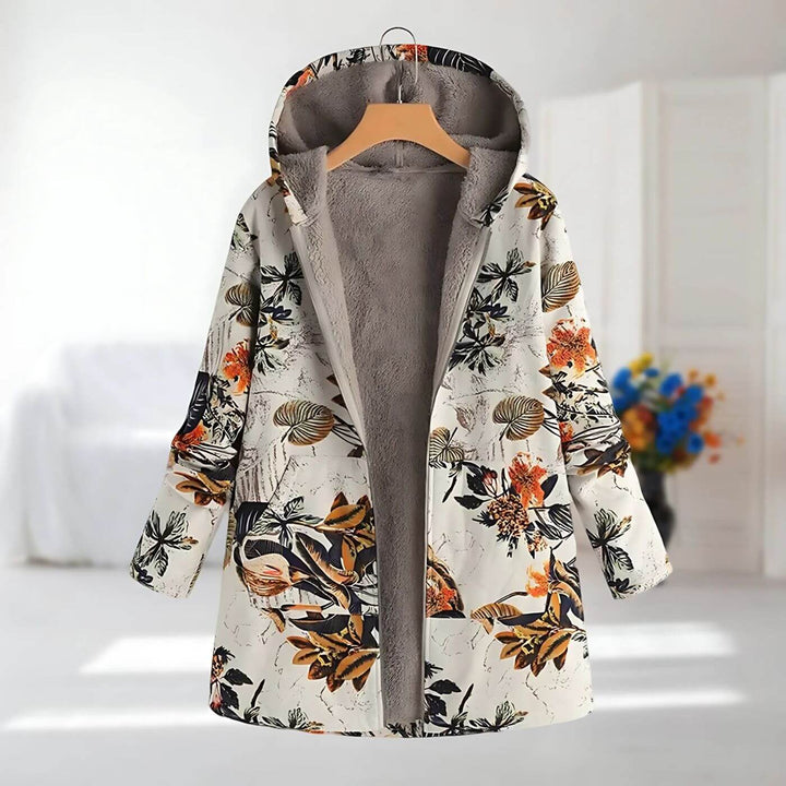 Isabelle | Abric d'hivern amb forro de polar i estampat floral