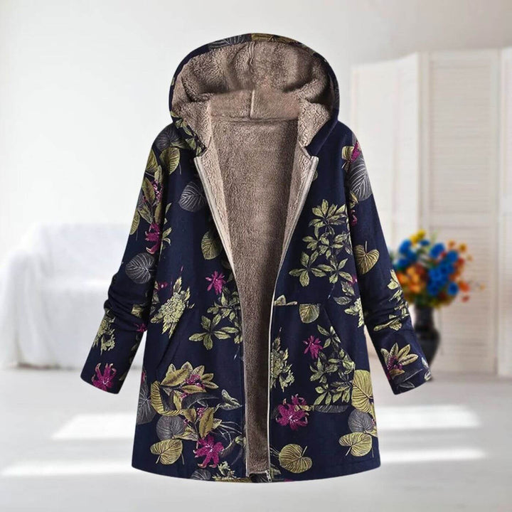 Isabelle | Abric d'hivern amb forro de polar i estampat floral