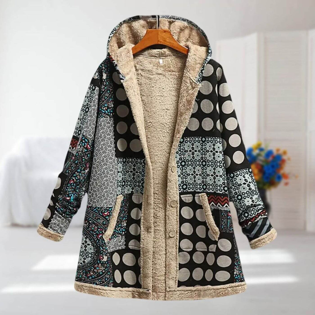 Isabelle | Abric d'hivern amb forro de polar i estampat floral