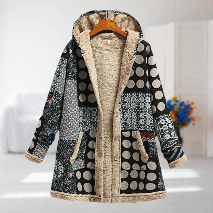 Isabelle | Abric d'hivern amb forro de polar i estampat floral