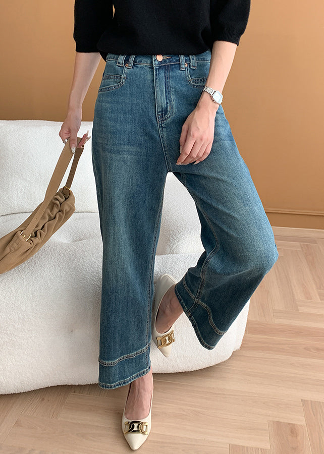 Jeans de cintura alta amb butxaques d'estil tardor