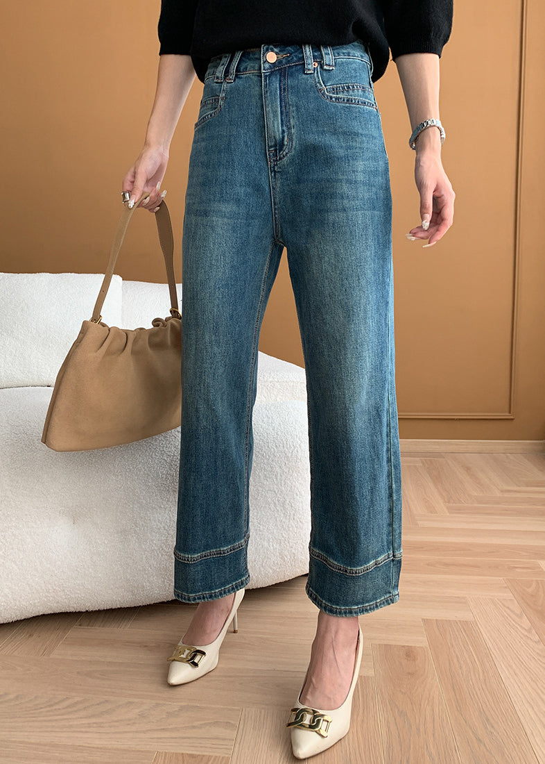 Jeans de cintura alta amb butxaques d'estil tardor