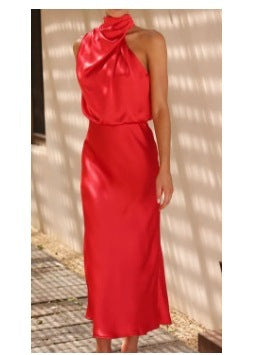 Verona | Elegant vestit llarg de satí amb brillantor