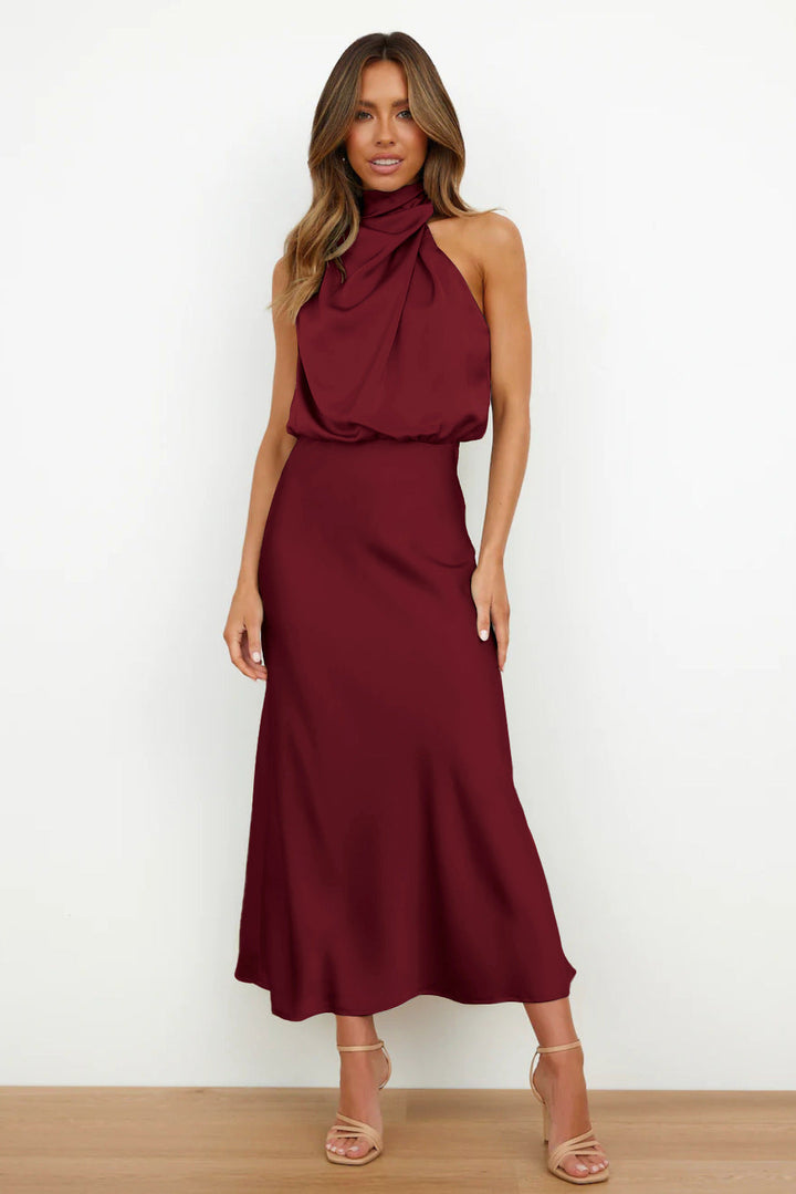 Verona | Elegant vestit llarg de satí amb brillantor