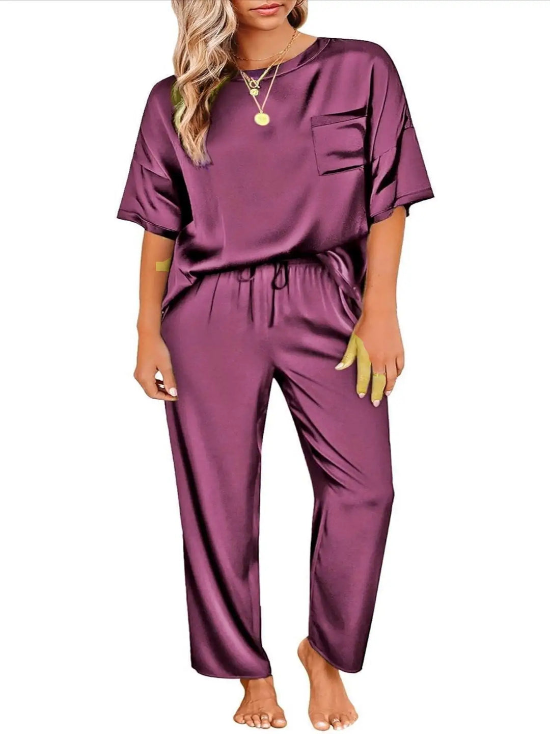 Gabriëlla | Conjunt de pijama de setí per a nits elegants