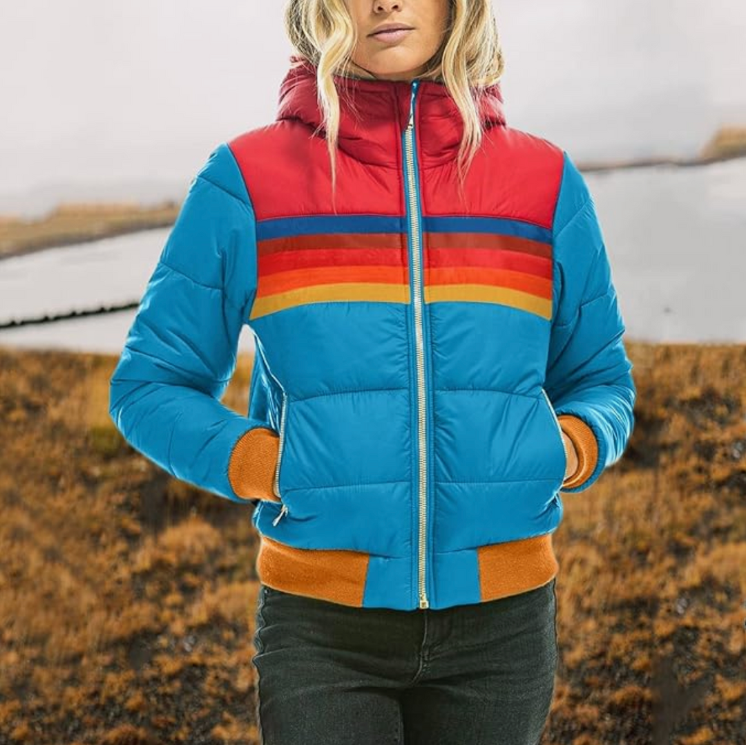 Carla | Parka Retro amb Caputxa i Detall de Pèl Sintètic