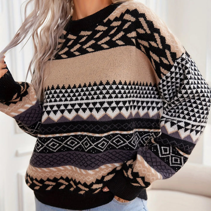 Le Clair | Pullover retro amb contrast teixit