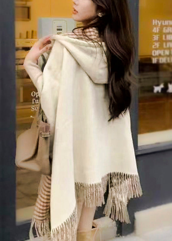 Bufanda de cashmere a quadres reversible amb borles