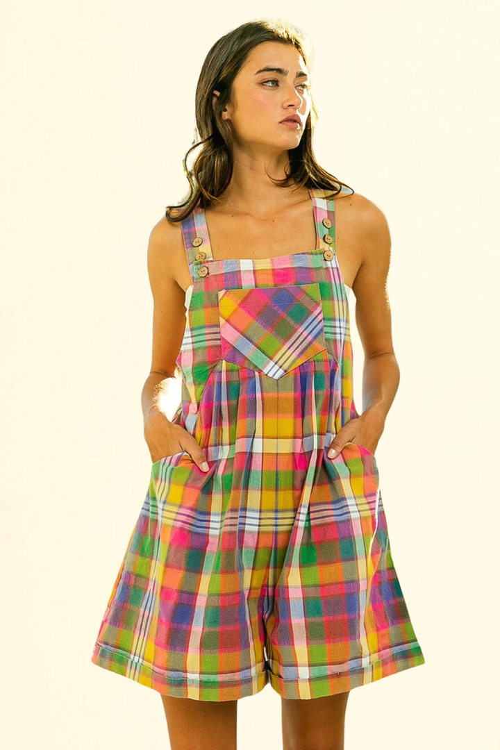 Overall de quadres amb cama ampla i estil