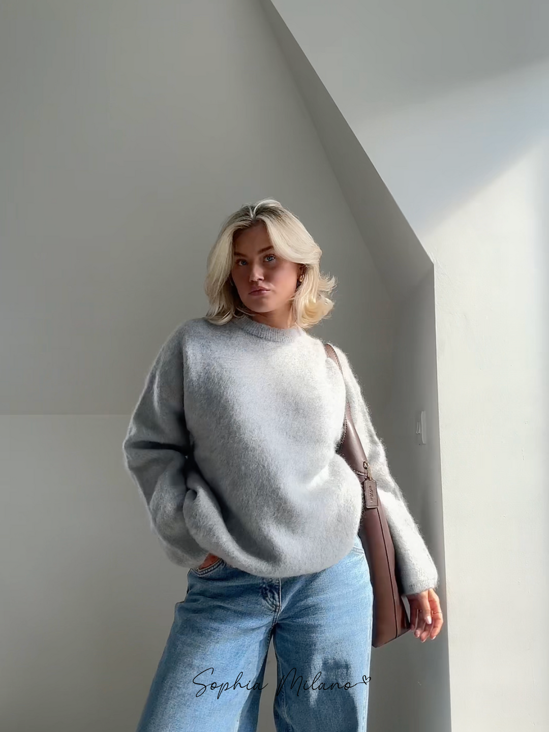Clara | Suèter de mohair càlid amb coll rodó