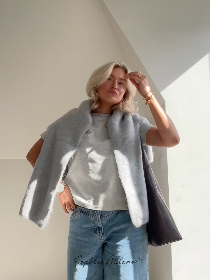 Clara | Suèter de mohair càlid amb coll rodó