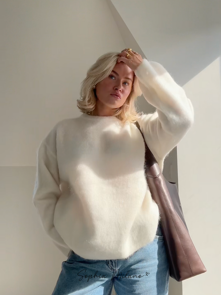 Clara | Suèter de mohair càlid amb coll rodó