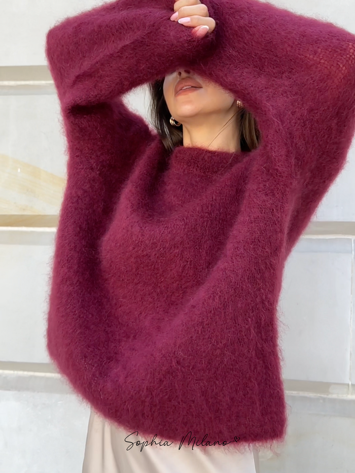 Clara | Suèter de mohair càlid amb coll rodó