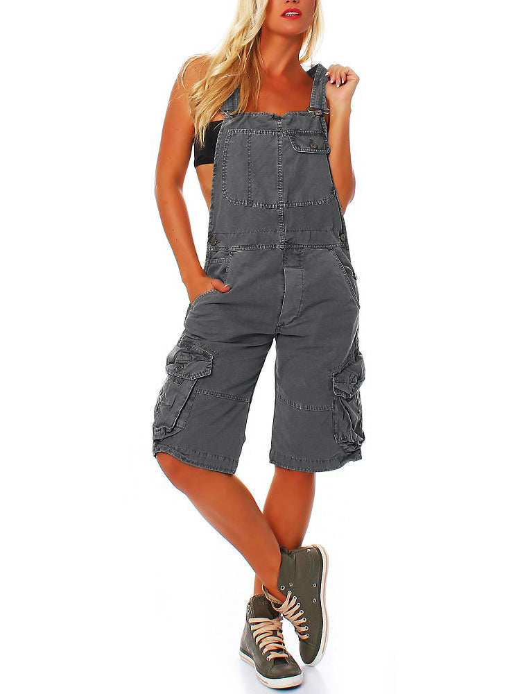 Pantalons de tirants curts per a dones amb butxaques de càrrega funcionals