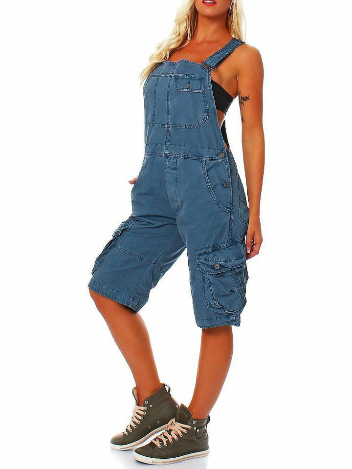 Pantalons de tirants curts per a dones amb butxaques de càrrega funcionals