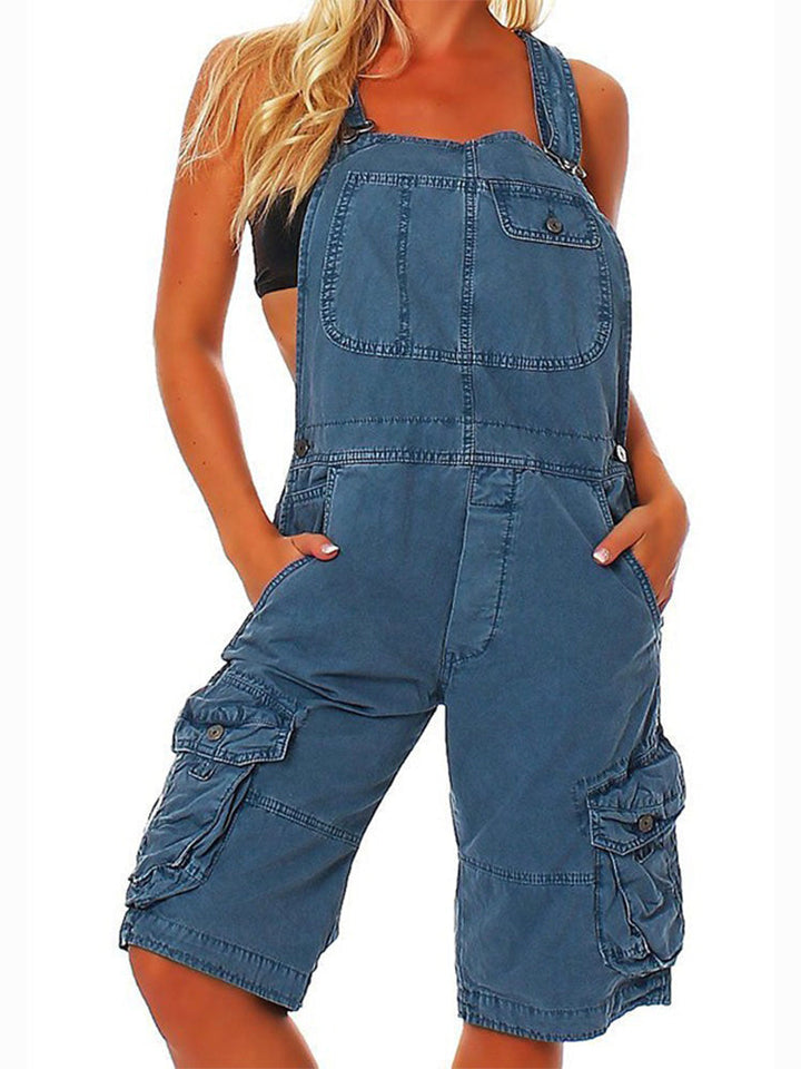 Pantalons de tirants curts per a dones amb butxaques de càrrega funcionals