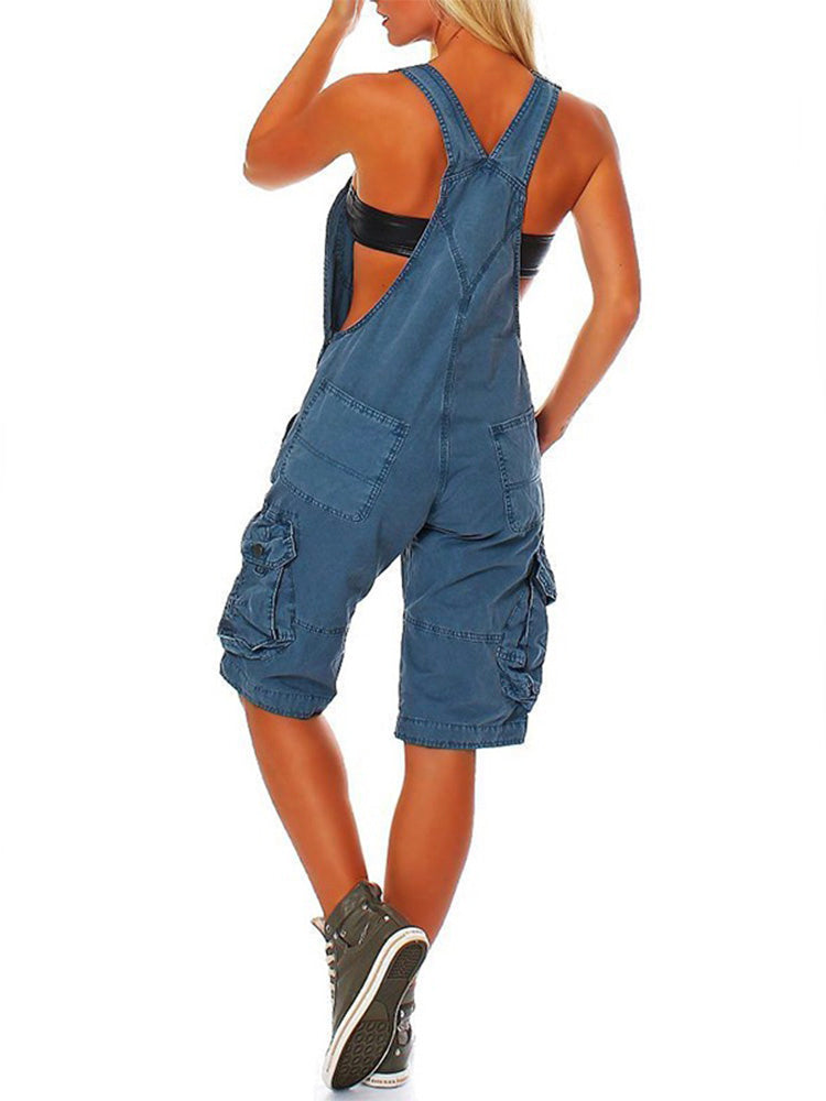 Pantalons de tirants curts per a dones amb butxaques de càrrega funcionals