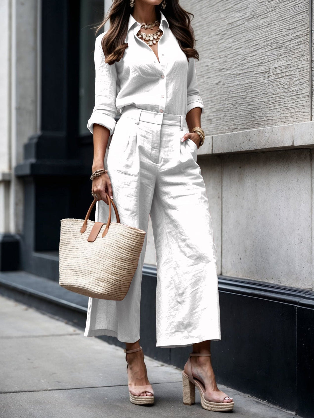 Helena | Pantalons Capri rosa amb conjunt de samarreta ampla en estil modern