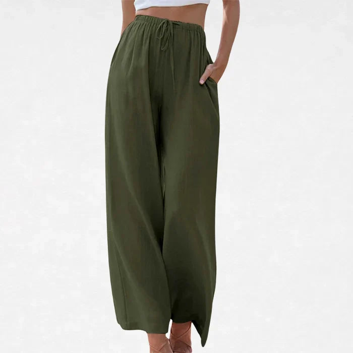 NOORA | Pantalons lleugers de llei amb cintura elàstica