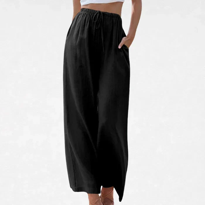 NOORA | Pantalons lleugers de llei amb cintura elàstica