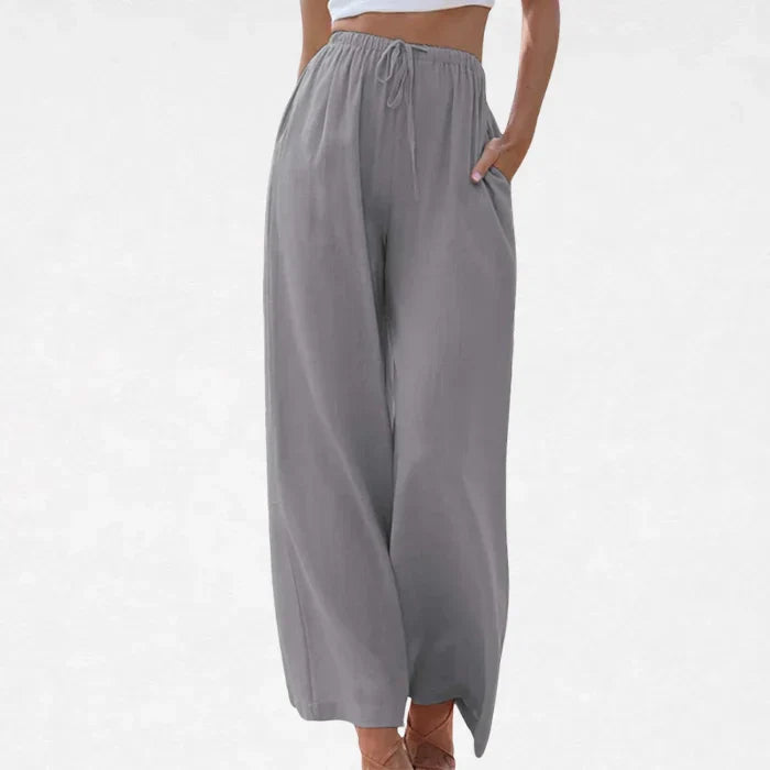 NOORA | Pantalons lleugers de llei amb cintura elàstica