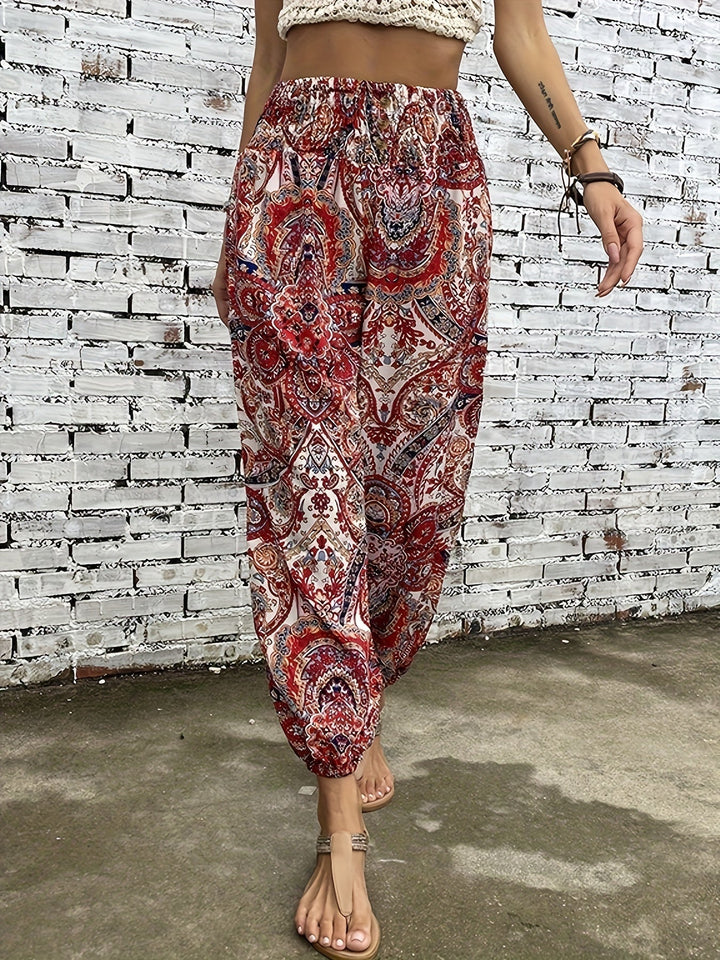 Pantalons Boho Gràfics Ètnics Marit per a looks de festival de tendència