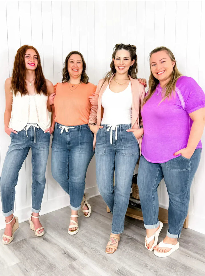 PANTALONS DE DENIM JOGGING BLAU | PER POSAR-TE