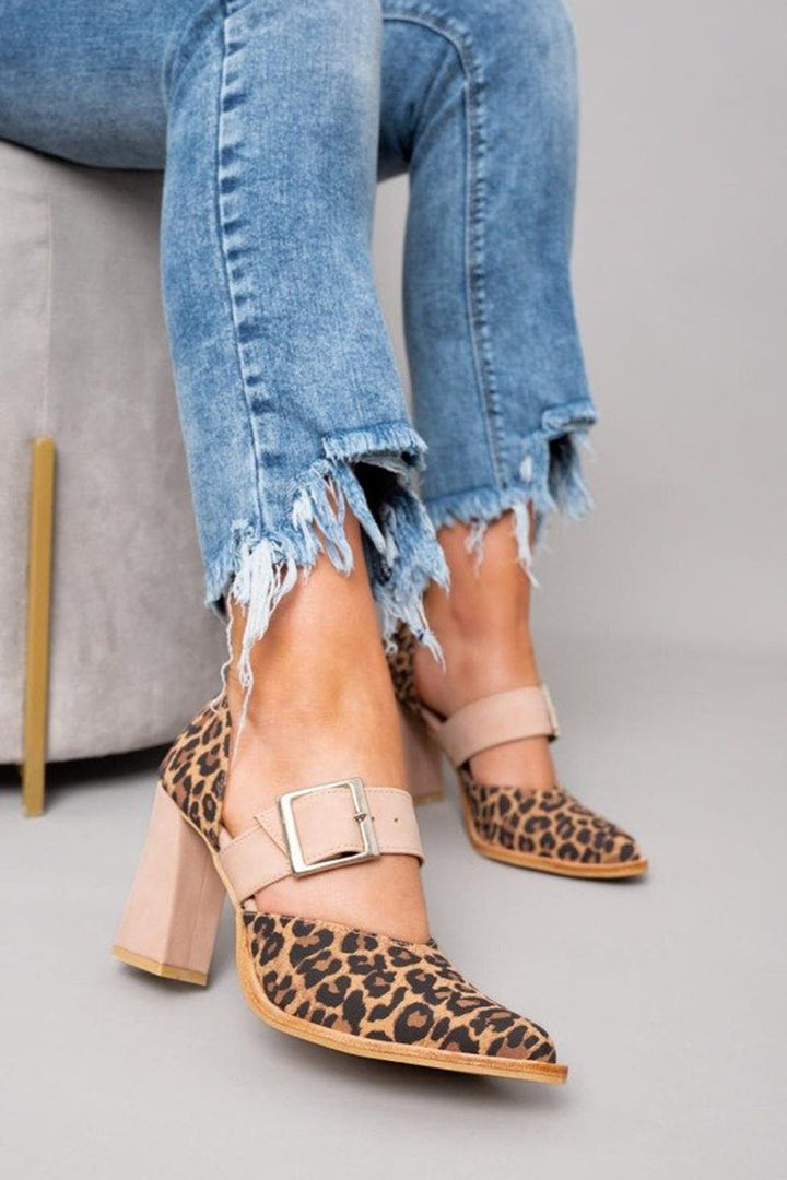 Selveta | Sandàlies Lleopardades en Camussa amb Taló Estable
