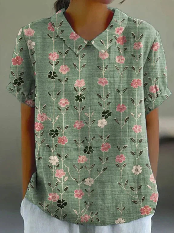 Sally | Bonica camisa amb estampat floral pastoral