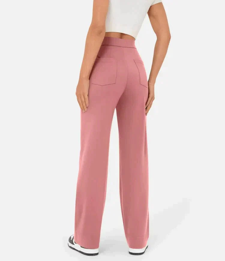 Pantalons elàstics de temps lliure amb cintura alta
