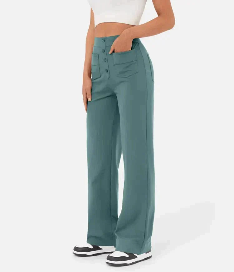 Pantalons elàstics de temps lliure amb cintura alta