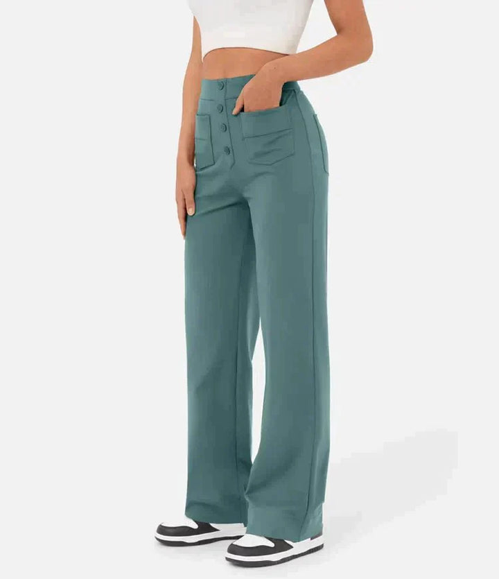 Pantalons elàstics de temps lliure amb cintura alta