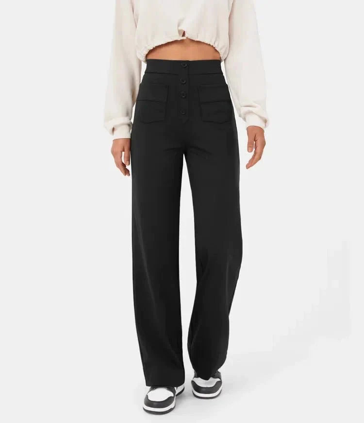 Pantalons elàstics de temps lliure amb cintura alta