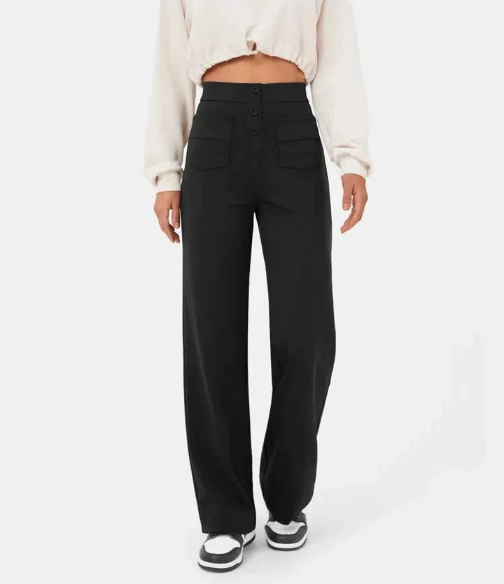 Pantalons elàstics de temps lliure amb cintura alta