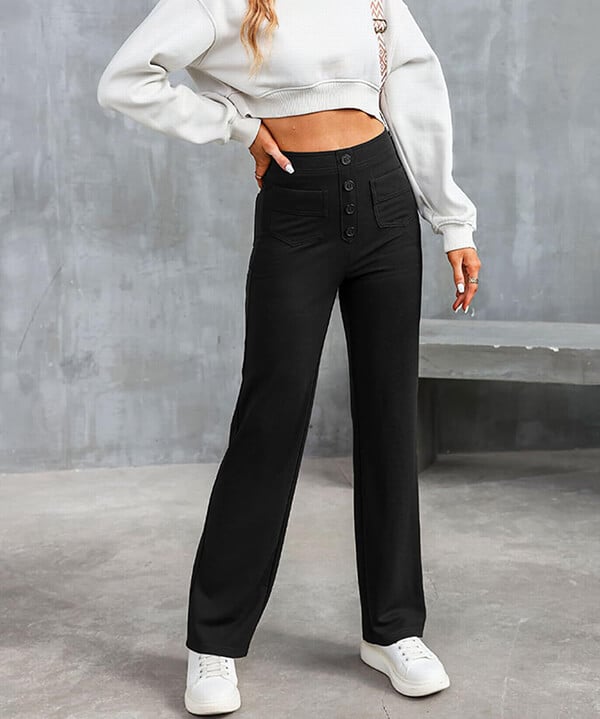 Pantalons elàstics de temps lliure amb cintura alta