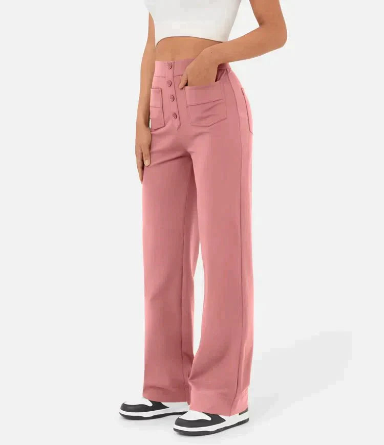 Pantalons elàstics de temps lliure amb cintura alta