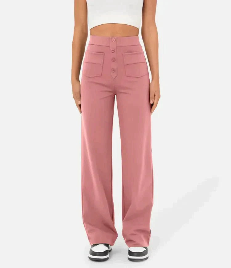 Pantalons elàstics de temps lliure amb cintura alta