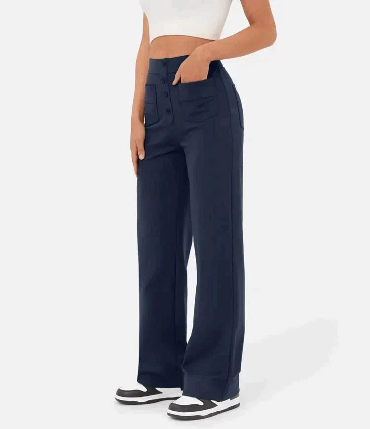 Pantalons elàstics de temps lliure amb cintura alta