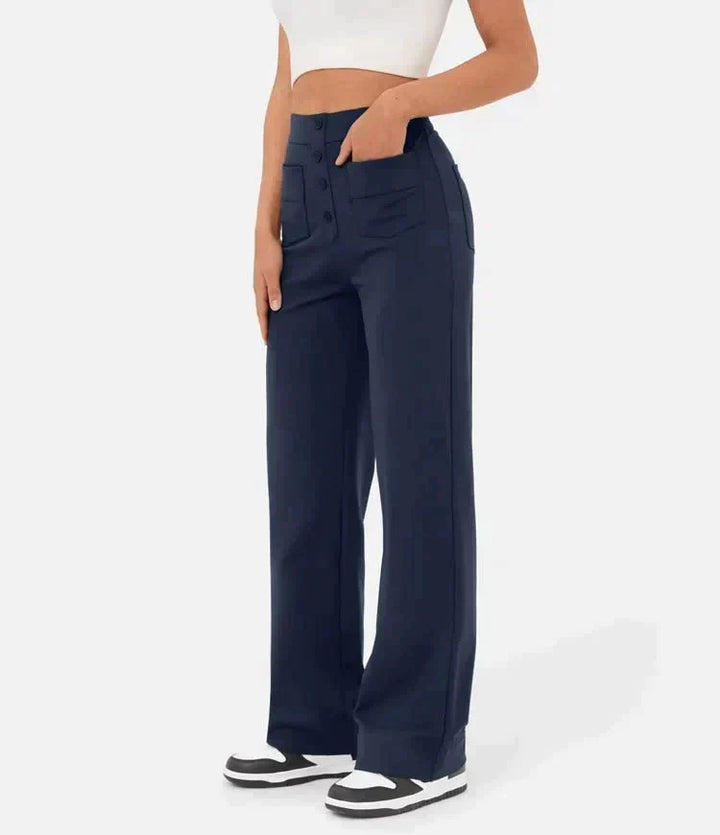 Pantalons elàstics de temps lliure amb cintura alta