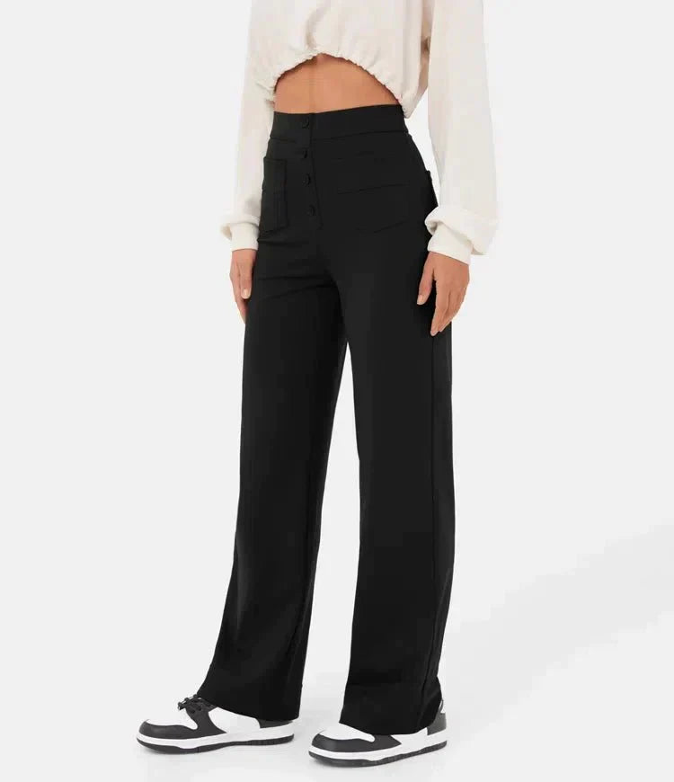 Pantalons elàstics de temps lliure amb cintura alta