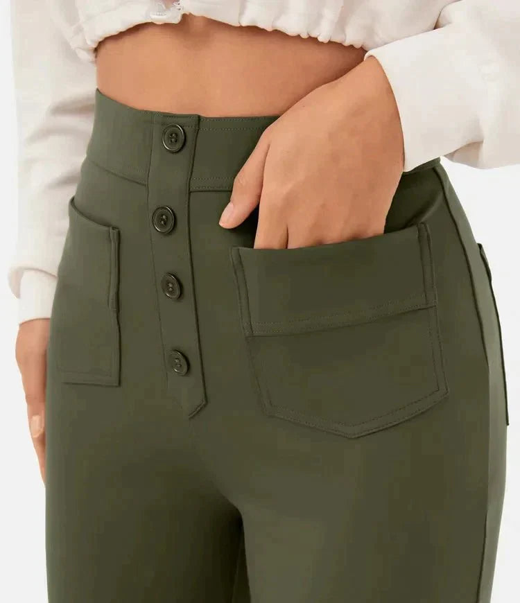 Pantalons elàstics de temps lliure amb cintura alta