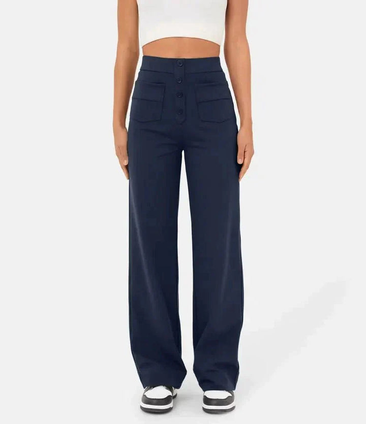 Pantalons elàstics de temps lliure amb cintura alta