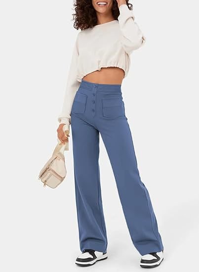 Pantalons elàstics de temps lliure amb cintura alta