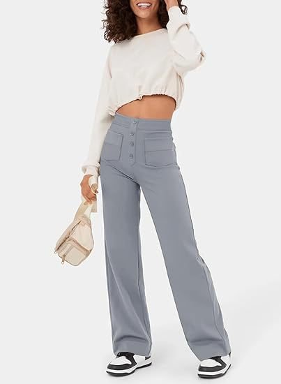 Pantalons elàstics de temps lliure amb cintura alta